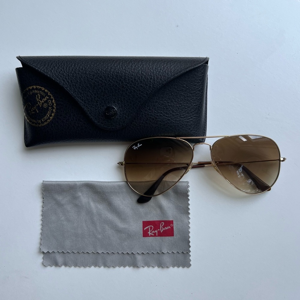 Ray Ban Aviators - Gold & Brown